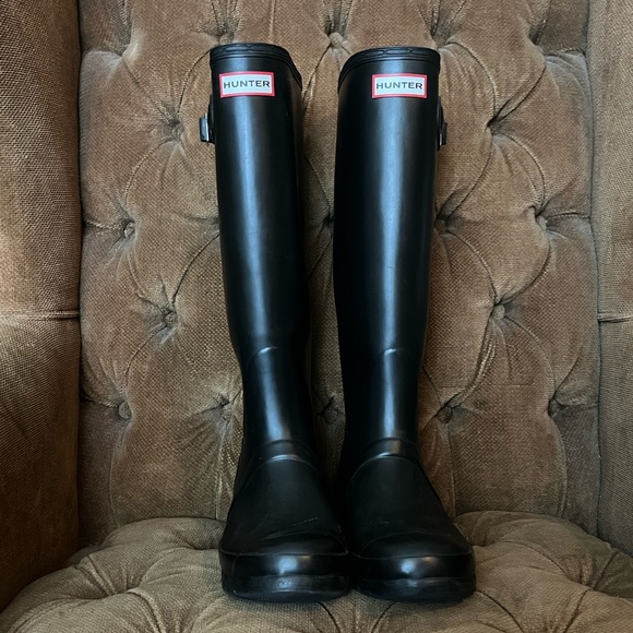 Original Tall Hunter Rainboit Matte Black Size 8/9 - Picture 9 of 9